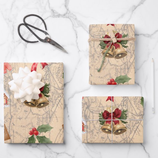 Feuille De Papier Cadeau Noël classique (Recto)