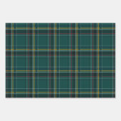 Feuille De Papier Cadeau Noël classique plaid fête verte (Devant 3)