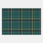 Feuille De Papier Cadeau Noël classique plaid fête verte (Devant)