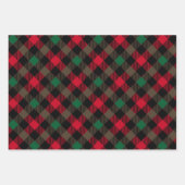 Feuille De Papier Cadeau Noël classique Plaid Simple Holiday Red (Devant 2)