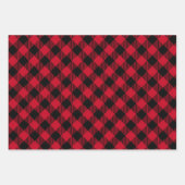 Feuille De Papier Cadeau Noël classique Plaid Simple Holiday Red (Devant)