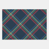 Feuille De Papier Cadeau Noël classique plaid vacances colorées (Devant 2)