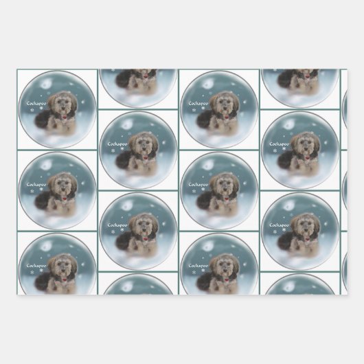 Feuille De Papier Cadeau Noël Cockapoo (Devant 2)