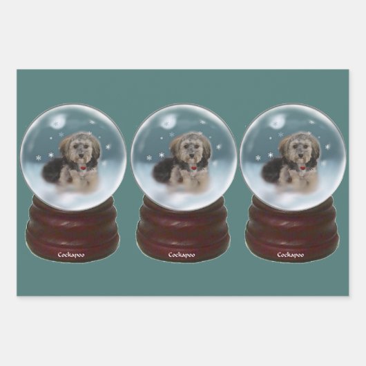 Feuille De Papier Cadeau Noël Cockapoo (Devant)