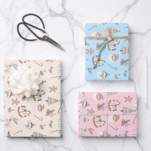 Feuille De Papier Cadeau Noël Cozy Boho (Recto)