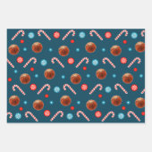 Feuille De Papier Cadeau Noël créatif de basket-ball (Devant 3)