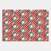 Feuille De Papier Cadeau Noel de baseball avec Snowman (Devant 2)