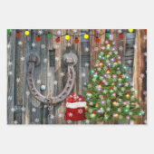 Feuille De Papier Cadeau Noël de charme de campagne (Devant)