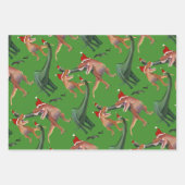 Feuille De Papier Cadeau Noël de Dinosaur (Devant 2)