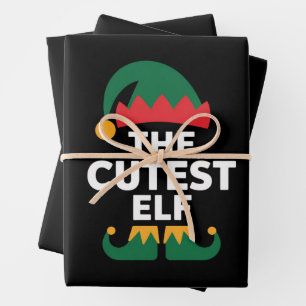 Feuille De Papier Cadeau Noël de famille assorti au lutin le plus mignon