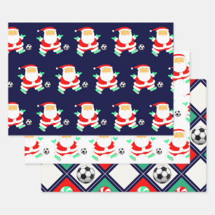 Feuille De Papier Cadeau Noël de football