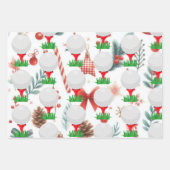 Feuille De Papier Cadeau Noël de golf avec balle et fer pour golfeur (Devant 2)
