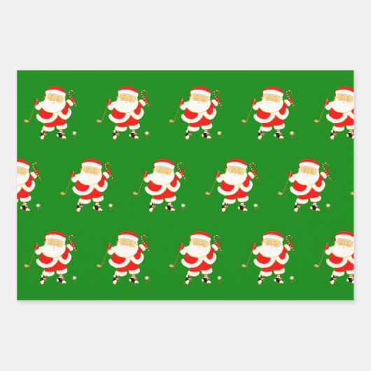 Feuille De Papier Cadeau Noël de golf créatif (Devant)