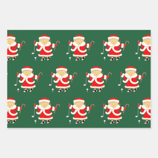 Feuille De Papier Cadeau Noël de golf créatif (Devant)