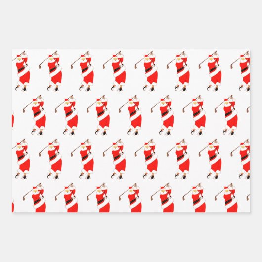 Feuille De Papier Cadeau Noël de golf créatif (Devant)