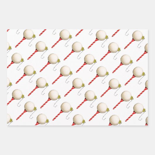 Feuille De Papier Cadeau Noël de golf créatif (Devant 2)