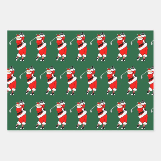 Feuille De Papier Cadeau Noël de golf créatif (Devant)