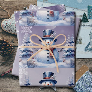 Feuille De Papier Cadeau Noël de la forêt d'hiver Pourpre