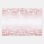 Feuille De Papier Cadeau Noël de la forêt d'hiver | Rose (Devant 3)