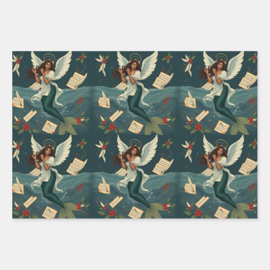 Feuille De Papier Cadeau Noël de la mère (Devant 2)