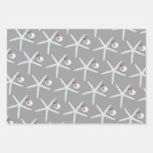 Feuille De Papier Cadeau Noël de la plage de Starfish et Orament (Devant)