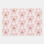 Feuille De Papier Cadeau Noel de menthe blanche rose rose pâle (Devant 3)