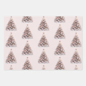 Feuille De Papier Cadeau Noel de menthe blanche rose rose pâle (Devant 2)