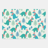 Feuille De Papier Cadeau Noël de Noël de Cute Dinosaur (Devant 2)
