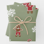 Feuille De Papier Cadeau Noël de pain d'épices  (En situation)