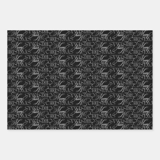 Feuille De Papier Cadeau Noël d'élégance À feuillage persistant enchantée (Devant 3)