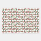 Feuille De Papier Cadeau Noël d'élégance À feuillage persistant enchantée (Devant 3)