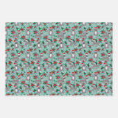 Feuille De Papier Cadeau Noël des chiens de Pitbull (Devant 2)