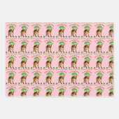 Feuille De Papier Cadeau Noël des elfes du Chihuahua (Devant 3)