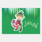 Feuille De Papier Cadeau Noël des elfes personnalisés (Devant)