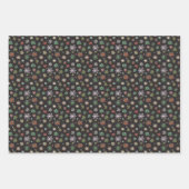 Feuille De Papier Cadeau Noël des flocs de neige aquarelle (Devant 3)