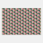 Feuille De Papier Cadeau Noël des hommes de neige rétro (Devant)