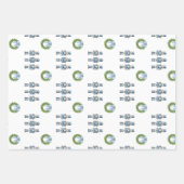 Feuille De Papier Cadeau Noël des noisettes bleues (Devant)