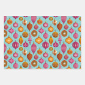 Feuille De Papier Cadeau Noël des ornements rétro (Devant 3)