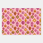 Feuille De Papier Cadeau Noël des ornements rétro (Devant 2)