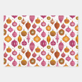 Feuille De Papier Cadeau Noël des ornements rétro (Devant)