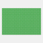 Feuille De Papier Cadeau Noël des pois blancs verts (Devant 2)