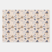 Feuille De Papier Cadeau Noël d'hiver de la Marine (Devant 3)