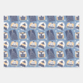 Feuille De Papier Cadeau Noël d'hiver de la Marine (Devant 2)