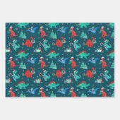 Feuille De Papier Cadeau Noël Dinosaur Enfants Fun hiver Vacances (Devant 2)