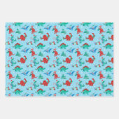Feuille De Papier Cadeau Noël Dinosaur Enfants Fun hiver Vacances (Devant 3)