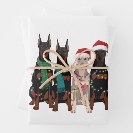 Feuille De Papier Cadeau Noël Doberman Lover Chien Maman Vacances (En situation)