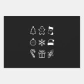 Feuille De Papier Cadeau Noël Doodé pain d'épice bonbons Noël (Devant)