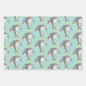 Feuille De Papier Cadeau Noël drôle de requin (Devant)