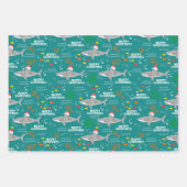 Feuille De Papier Cadeau Noël drôle de requin (Devant 2)