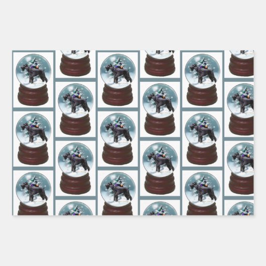 Feuille De Papier Cadeau Noël du géant Schnauzer (Devant)